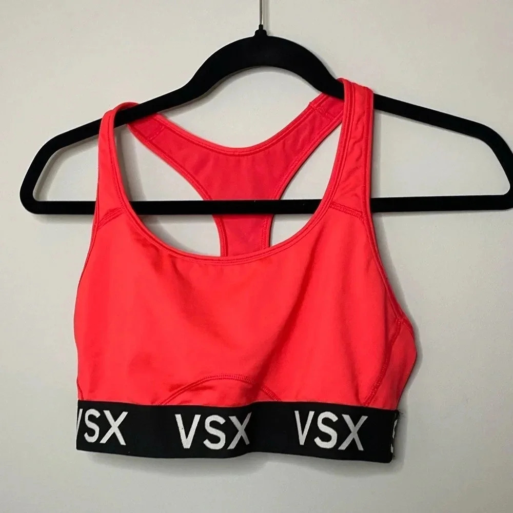 Victorias Secret - Pink & Black racerback sports bra - medium